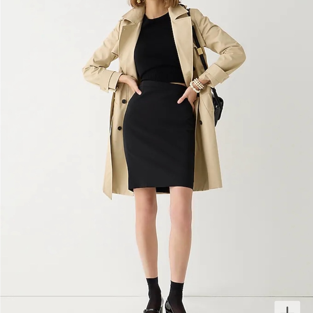 JCrew No. 2 Wool Pencil Skirt in black size 0.